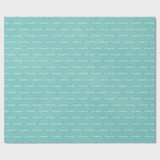 Jouw naam aangepaste Blauwgroen stand-by Cadeaupapier (Vlak)