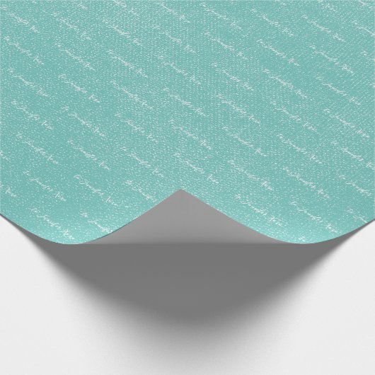 Jouw naam aangepaste Blauwgroen stand-by Cadeaupapier (Hoek)