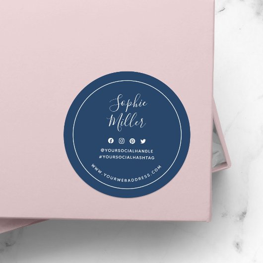 Jouw naam aangepaste kleuren sociale media toevoeg ronde sticker