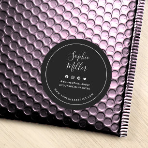 Jouw naam aangepaste kleuren sociale media toevoeg ronde sticker
