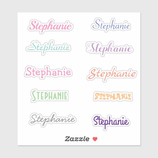 JOUW NAAM Aanpasbaar vel van 10 stickers (Vel)