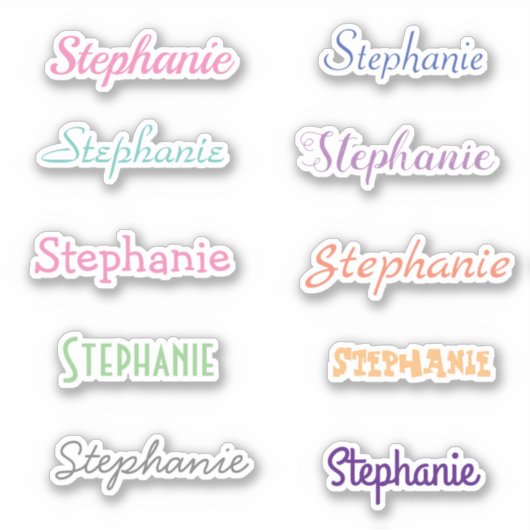 JOUW NAAM Aanpasbaar vel van 10 stickers (Voorkant)