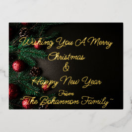 (jouw naam aanpassen) Vrolijk kerstfeest & Happy N Folie Feestdagen Briefkaart