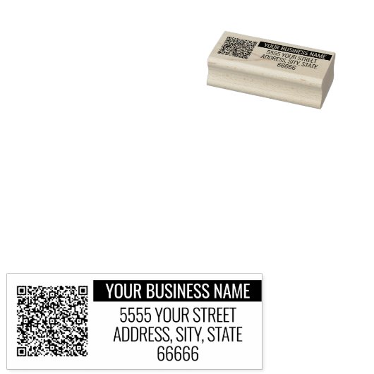 Jouw naam Adres QR Code Moderne Stempel (Gestempeld)
