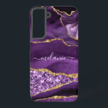 Jouw naam Agate Paars Violet Gold Marble Gift Samsung Galaxy Hoesje<br><div class="desc">Agate Paarse Violet Gold Glitter Geode Custom Name Sparkle Marble Personalized Birthday - Jubileum of Wedding Gift / Suppliest - Voeg Jouw naam toe - Tekst of verwijder - Maak uw speciale cadeautje - Resize en beweeg of verwijder tekst/elementen met aanpassingsgereedschap. Ontwerp door MIGNED. Zie mijn andere projecten/design en schilderijen....</div>