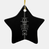 Jouw naam als Alien Glyphs Black Keramisch Ornament (Achterkant)