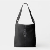 Jouw naam als Alien Glyphs Unique Black Crossbody Tas (Voorkant)