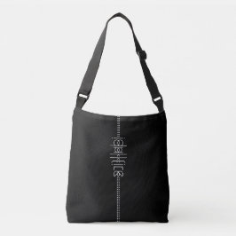 Jouw naam als Alien Glyphs Unique Black Crossbody Tas