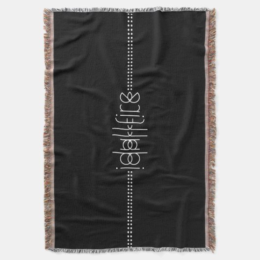 Jouw naam als Alien Glyphs Unique Black Deken (Voorkant Verticaal)