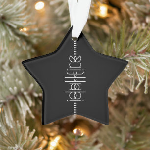 Jouw naam als Alien Glyphs Unique Black Ornament