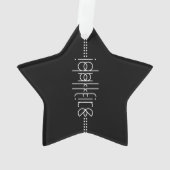 Jouw naam als Alien Glyphs Unique Black Ornament (achterkant)