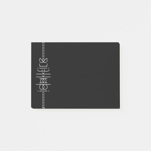Jouw naam als Alien Glyphs Unique Black Post-it® Notes (Voorkant)