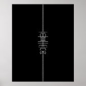 Jouw naam als Alien Glyphs Unique Black Poster (Voorkant)
