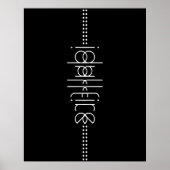 Jouw naam als Alien Glyphs Unique Black Poster (Voorkant)