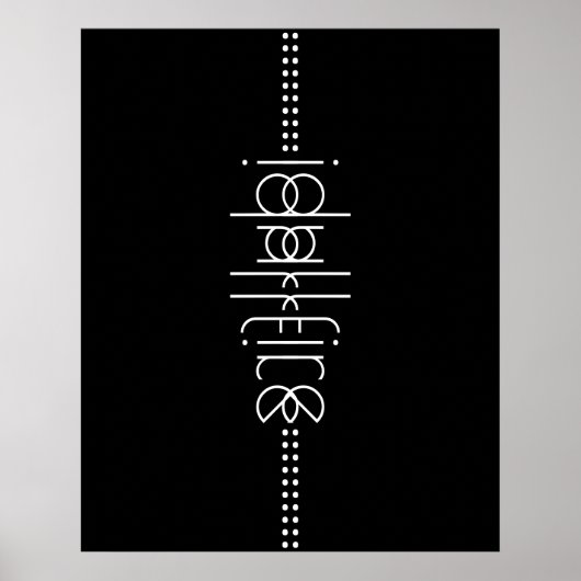 Jouw naam als Alien Glyphs Unique Black Poster (Voorkant)
