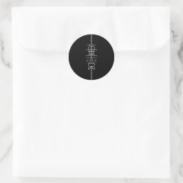 Jouw naam als Alien Glyphs Unique Black Ronde Sticker