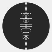 Jouw naam als Alien Glyphs Unique Black Ronde Sticker (Voorkant)