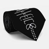 Jouw naam als Alien Glyphs Unique Black Stropdas (Opgerold)