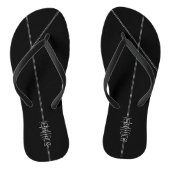 Jouw naam als Alien Glyphs Unique Black Teenslippers (Voetbed)