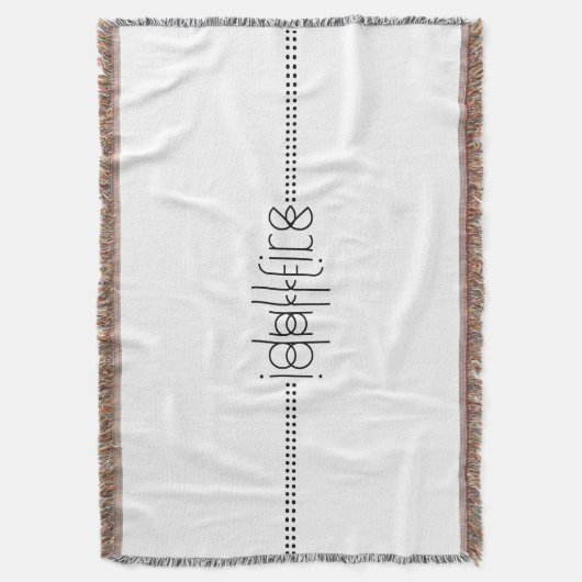 Jouw naam als Alien Glyphs Unique White Deken (Voorkant Verticaal)