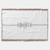 Jouw naam als Alien Glyphs Unique White Deken (Voorkant)