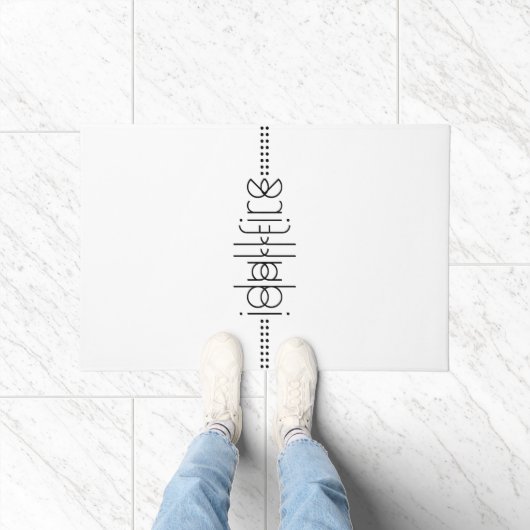 Jouw naam als Alien Glyphs Unique White Deurmat (Binnen)