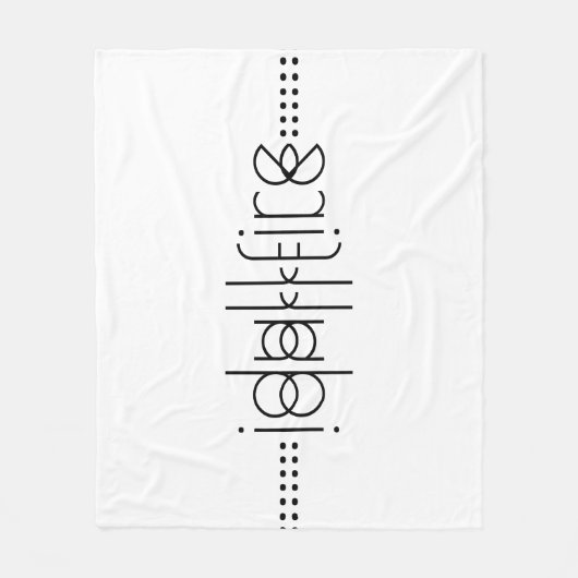 Jouw naam als Alien Glyphs Unique White Fleece Deken (Voorkant)