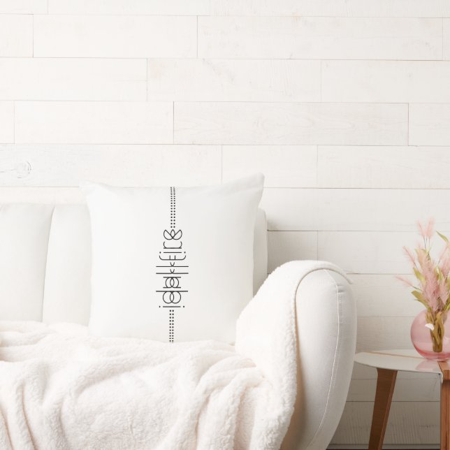 Jouw naam als Alien Glyphs Unique White Kussen (Bank)