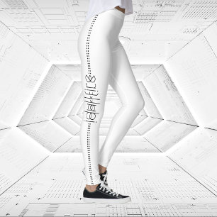 Jouw naam als Alien Glyphs Unique White Leggings