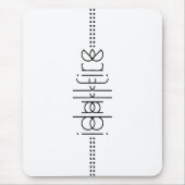 Jouw naam als Alien Glyphs Unique White Muismat (Voorkant)