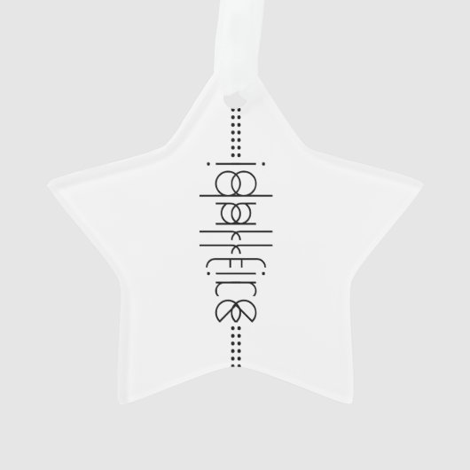 Jouw naam als Alien Glyphs Unique White Ornament (achterkant)