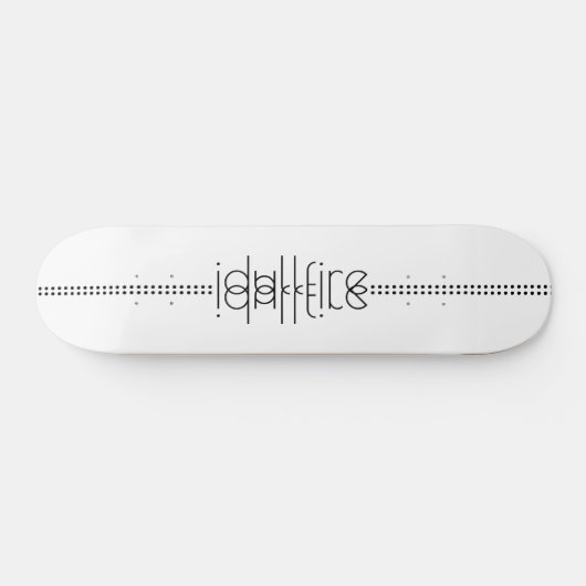 Jouw naam als Alien Glyphs Unique White Persoonlijk Skateboard (Horizontaal)
