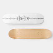 Jouw naam als Alien Glyphs Unique White Persoonlijk Skateboard (Horizontaal)