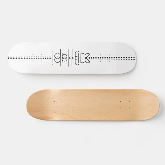 Jouw naam als Alien Glyphs Unique White Persoonlijk Skateboard (Horizontaal)