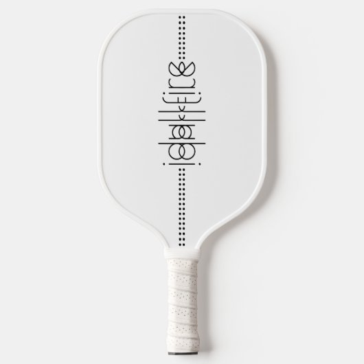 Jouw naam als Alien Glyphs Unique White Pickleball Paddle (Voorkant)