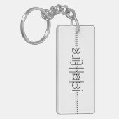 Jouw naam als Alien Glyphs Unique White Sleutelhanger (Voorkant Links)