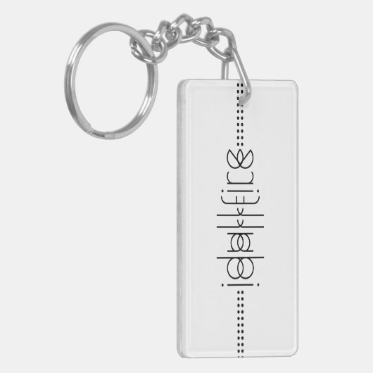 Jouw naam als Alien Glyphs Unique White Sleutelhanger (Voorkant Links)