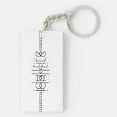 Jouw naam als Alien Glyphs Unique White Sleutelhanger (achterkant)