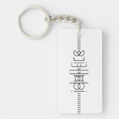 Jouw naam als Alien Glyphs Unique White Sleutelhanger (Voorkant)