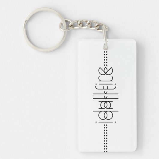 Jouw naam als Alien Glyphs Unique White Sleutelhanger (Voorkant)