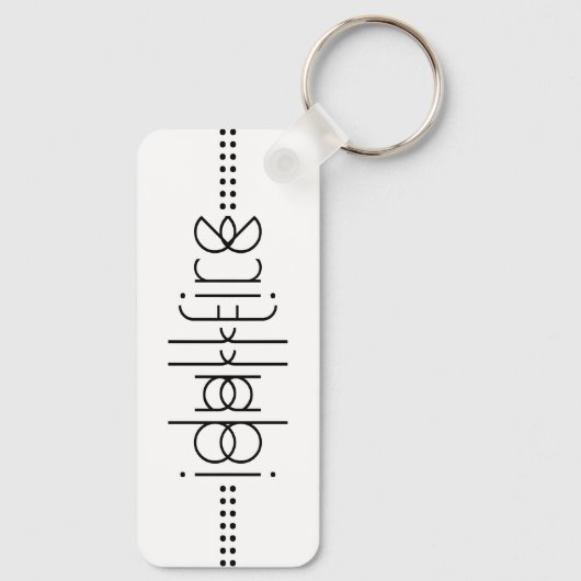 Jouw naam als Alien Glyphs Unique White Sleutelhanger (Achterkant)