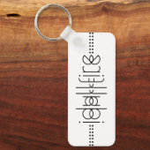 Jouw naam als Alien Glyphs Unique White Sleutelhanger (Voorkant)