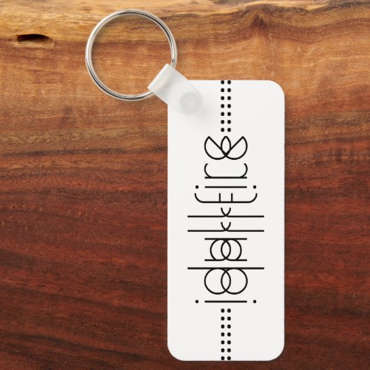 Jouw naam als Alien Glyphs Unique White Sleutelhanger (Voorkant)