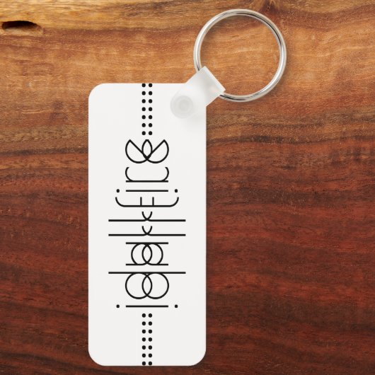 Jouw naam als Alien Glyphs Unique White Sleutelhanger (Achterkant)