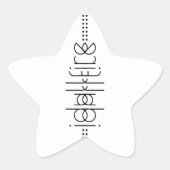 Jouw naam als Alien Glyphs Unique White Ster Sticker (Voorkant)