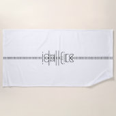 Jouw naam als Alien Glyphs Unique White Strandlaken (Voorkant)