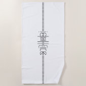 Jouw naam als Alien Glyphs Unique White Strandlaken (Voorkant)