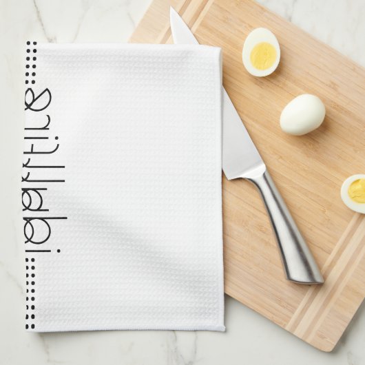 Jouw naam als Alien Glyphs Unique White Theedoek (Quarter Fold)