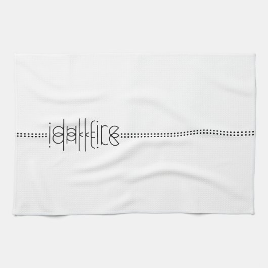 Jouw naam als Alien Glyphs Unique White Theedoek (Horizontaal)