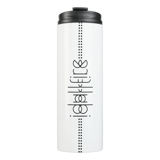 Jouw naam als Alien Glyphs Unique White Thermosbeker (Voorkant)